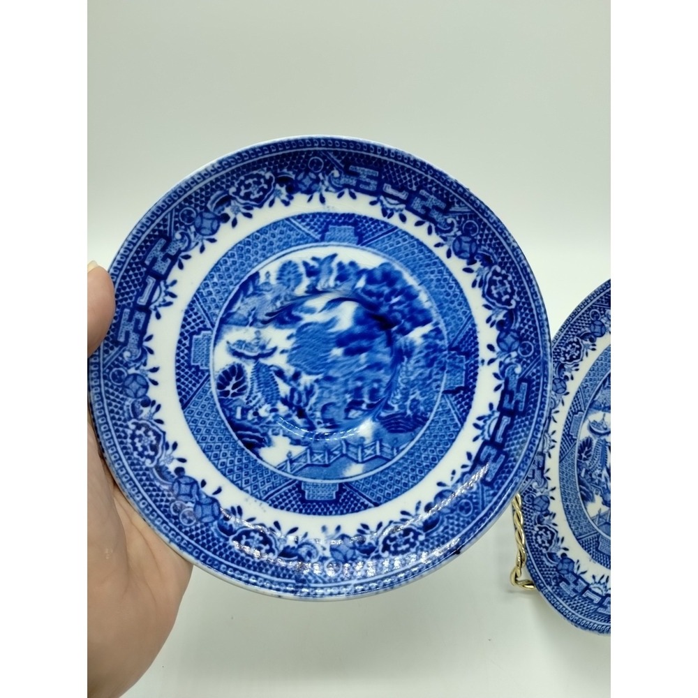 Set Of 4 Willow Royal Venton Ware 6" Saucers John Steventon England - Picture 8 of 10
